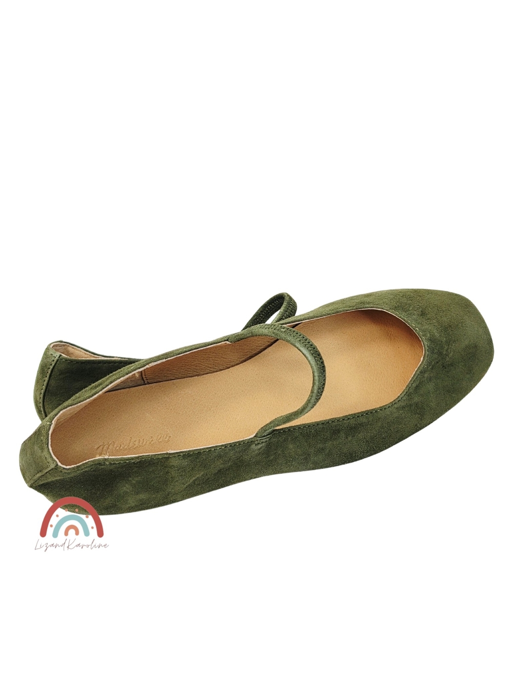 New! Madewell The Greta Ballet Flat in Leather Suede Loden 9 - Picture 11 of 16